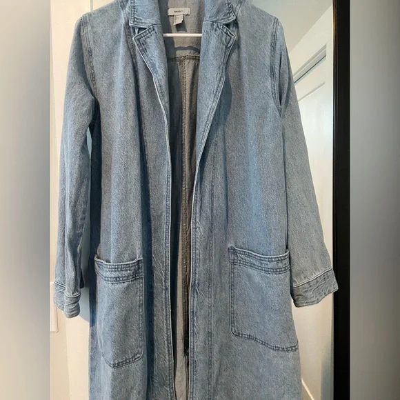 Denim Longline Jacket Forever 21 size Small - Picture 2 of 6